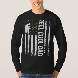Mens Patriotic Reel Cool Dad For Daddy Fisherman F T-Shirt