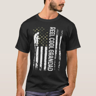 Mens Patriotic Reel Cool Grandad For Daddy Fisherm T-Shirt