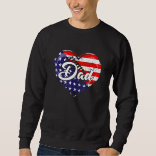 Mens Patriotic Rugby Dad American Flag Heart 4th O Sweatshirt