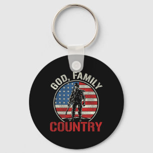 Mens Patriotic Soldier Us Flag Army United States Key Ring