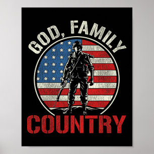 Mens Patriotic Soldier Us Flag Army United States  Poster