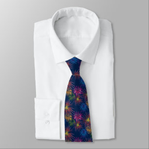 Men's Patriotic Tie-Fireworks Tie