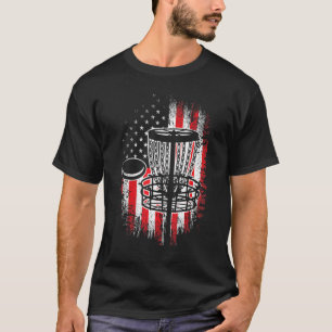 Mens Patriots Disc Golf American Flag USA Frisbee T-Shirt