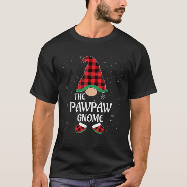 Mens Pawpaw Gnome Buffalo Red Plaid Matching Chris T-Shirt (Front)