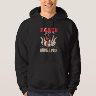 Mens Peace Love Guinea Pig Guinea Pig Hoodie