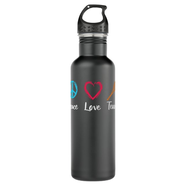 Mens Peace Love Tennis 710 Ml Water Bottle (Front)