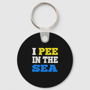 Mens pee in the sea funny ocean summer performance key ring
