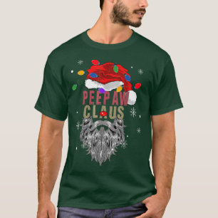 Mens Peepaw Claus Ugly Christmas Santa With Light T-Shirt