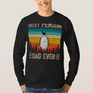 Mens Penguin Bird Vintage Best Penguin Dad Ever F T-Shirt