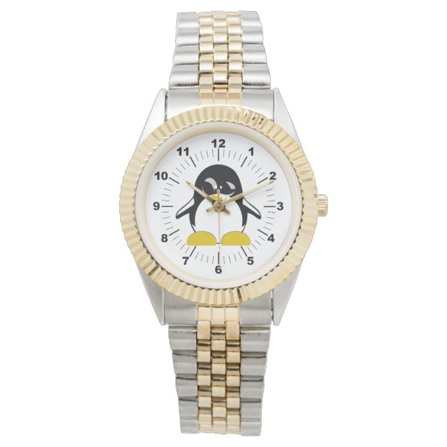 Men's Penguin Two-Tone Bracelet Watch (Front)