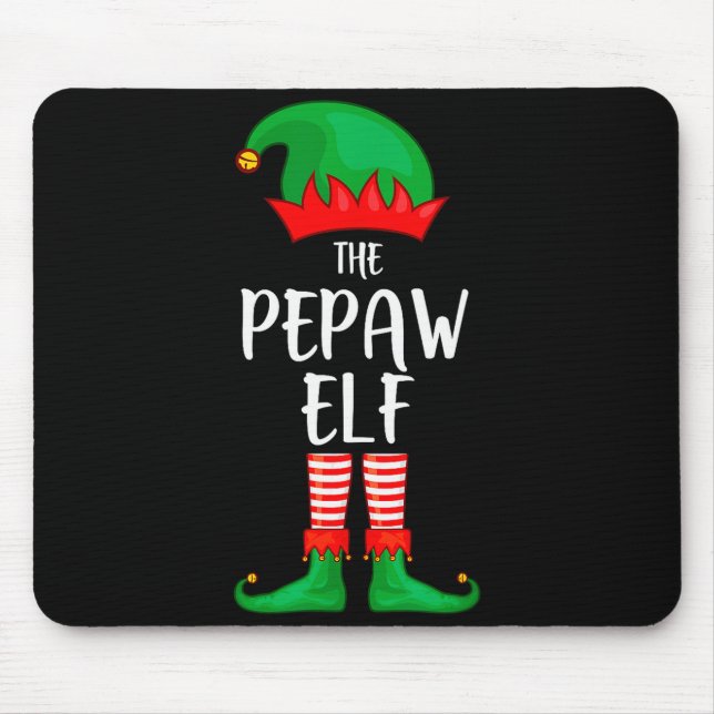 Mens Pepaw Elf Christmas Party Matching Family Gro Mouse Pad (Front)
