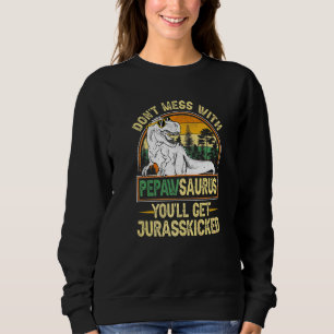Mens Pepaw Rex Saurus Father's Day Christmas Vinta Sweatshirt