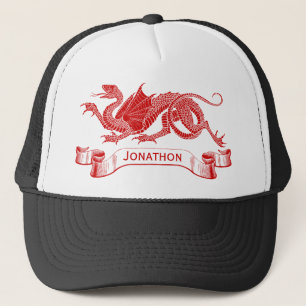 Men's Personalised Red Dragon Trucker Cap
