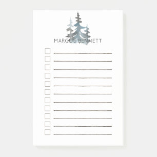 Men's Personalised To Do List   Evergreen Post-it Notes