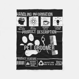 Mens pet groomer animal stylist pet salon fur fleece blanket