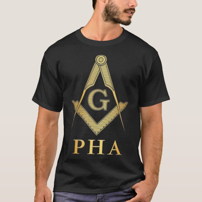 Mens PHA Freemason Prince Hall Mason  Masonic T-Shirt (Front)