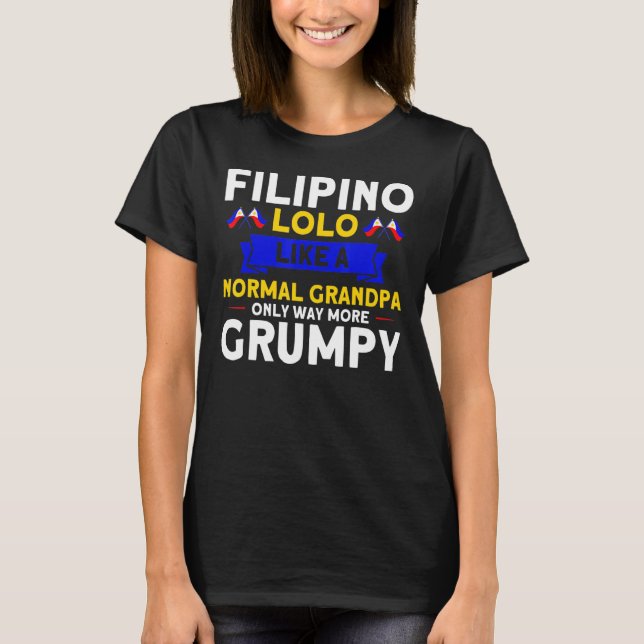 Mens Philippine Flag Filipino Lolo Grandpa Pinoy F T-Shirt (Front)