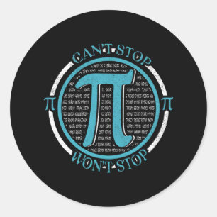 Mens Pi Day Womens Girls Pi Mathematics Funny Geek Classic Round Sticker