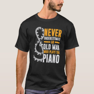 Mens Piano Keyboard Treble Clef Retired Pianist Re T-Shirt