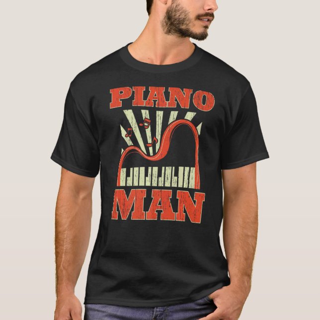 Mens Piano Man Musical Instrument Musician Istrume T-Shirt (Front)