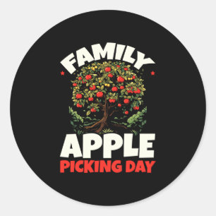 Mens picking tree fruit lover farmer performance classic round sticker