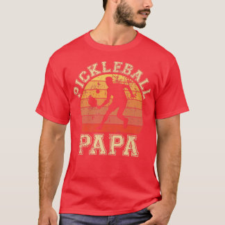 Mens Pickleball Papa Funny Love Pickleball Player  T-Shirt