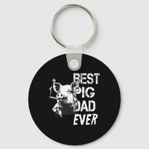 Mens Pig Fathers Day Vintage Style Animal Key Ring