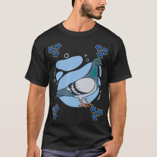 Mens Pigeon Art Drawing Stars Boys Pigeon T-Shirt