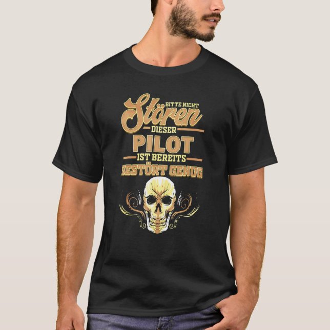 Mens Pilot Gift for Aeroplane Flying Jet Flight Sc T-Shirt (Front)