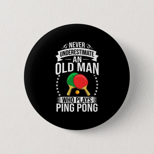 Mens Ping Pong Table Tennis Player Balls Paddle Ga 6 Cm Round Badge (Front)