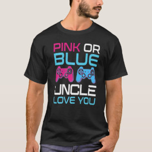 Mens Pink Or Blue Gender Reveal Video Game Uncle F T-Shirt