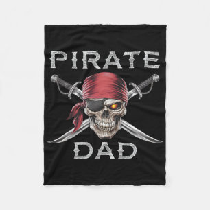 Mens Pirate Dad Fleece Blanket