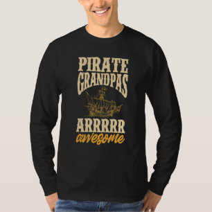 Mens  Pirate  Grandpa Jolly Roger Freebooter 3 T-Shirt