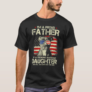 Mens Pitbull Dad Proud Father Of A Freaking Awesom T-Shirt