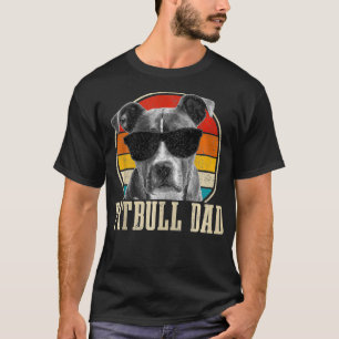 Mens Pitbull Dad Vintage Sunglasses Funny Dog Owne T-Shirt
