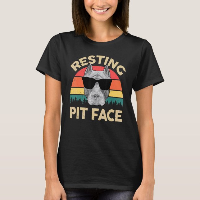 Mens Pitbull Resting Pit Face   Pitbull Daddy Pitt T-Shirt (Front)