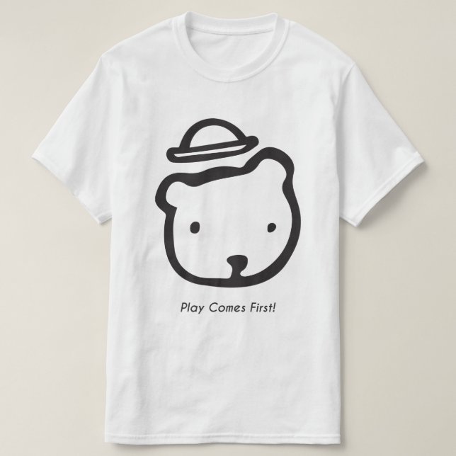 Men's Play Comes First Classic BW T-Shirt (Design Front)