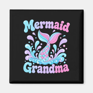 Mens playful mermaid tail with water splashes magnet