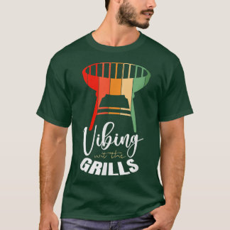 Mens Pleasant Vibes Of Grilling Quote T-Shirt