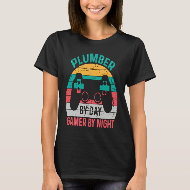 Men's  Plumber By Day Gamer By Night T-Shirt (Front)