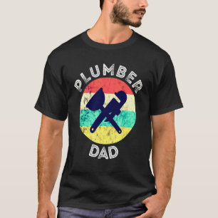 Mens Plumber Dad Pipefitter Papa Vintage Retro Sun T-Shirt