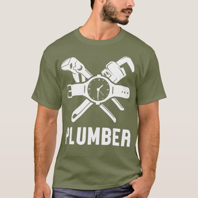 Mens Plumber Tools Pipefather Pipe Journeyman T-Shirt (Front)