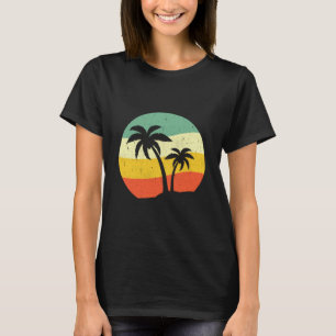 Mens pocket palm tree retro sunshine summer T-Shirt