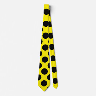 Men's Polka Dot Dress Tie - Black on Yellow