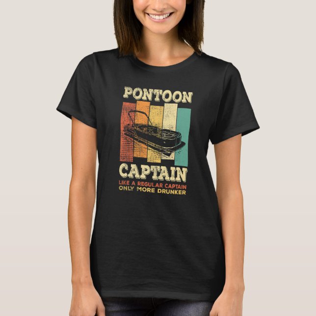 Mens PONTOON BOAT CAPTAIN  like a regular Captain  T-Shirt (Front)