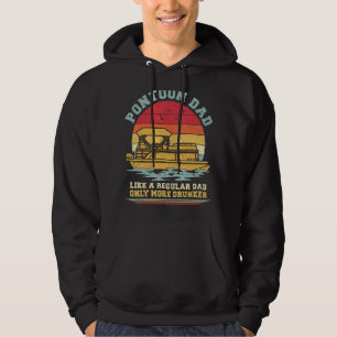 Mens Pontoon Dad Boat Captain Vintage Fathers Day Hoodie