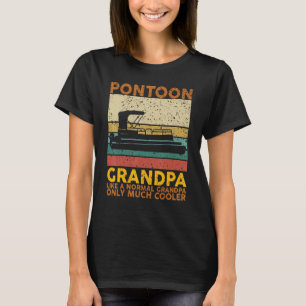 Mens Pontoon Grandpa Captain Of The Boat Vintage F T-Shirt
