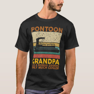 Mens Pontoon Grandpa Captain Of The Boat Vintage F T-Shirt