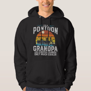 Mens Pontoon Grandpa Captain Retro Funny Boating F Hoodie
