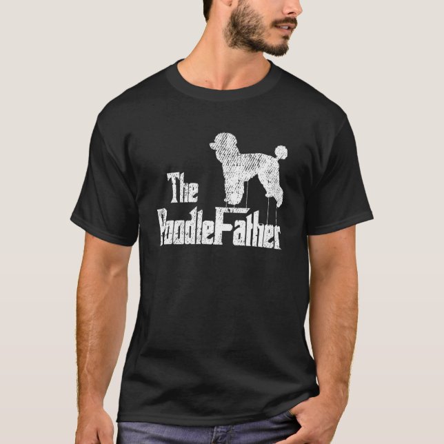 Mens Poodle Dad Dog Father Funny Doggie Puppy Pun T-Shirt (Front)